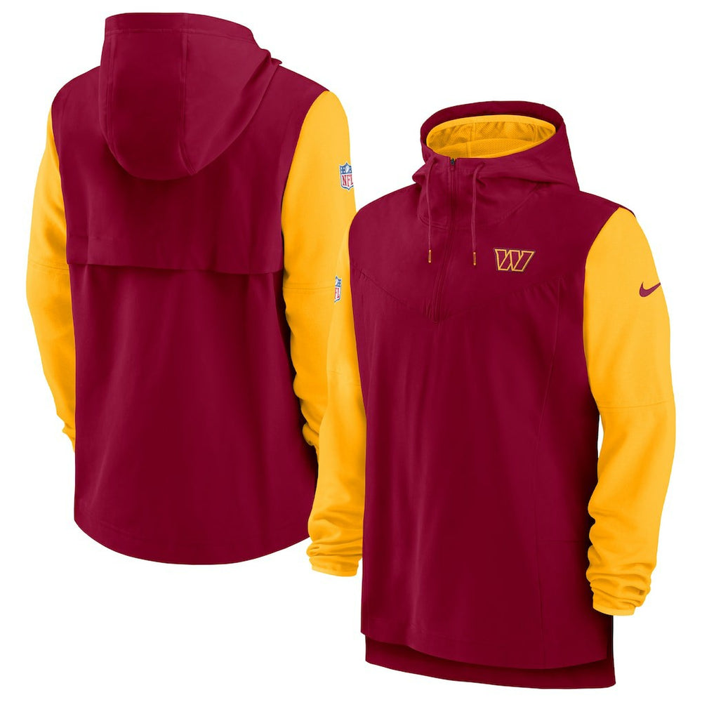 Washington Commanders Sideline Player Quarter-Zip Hoodie Burgundy/Gold - Nike
