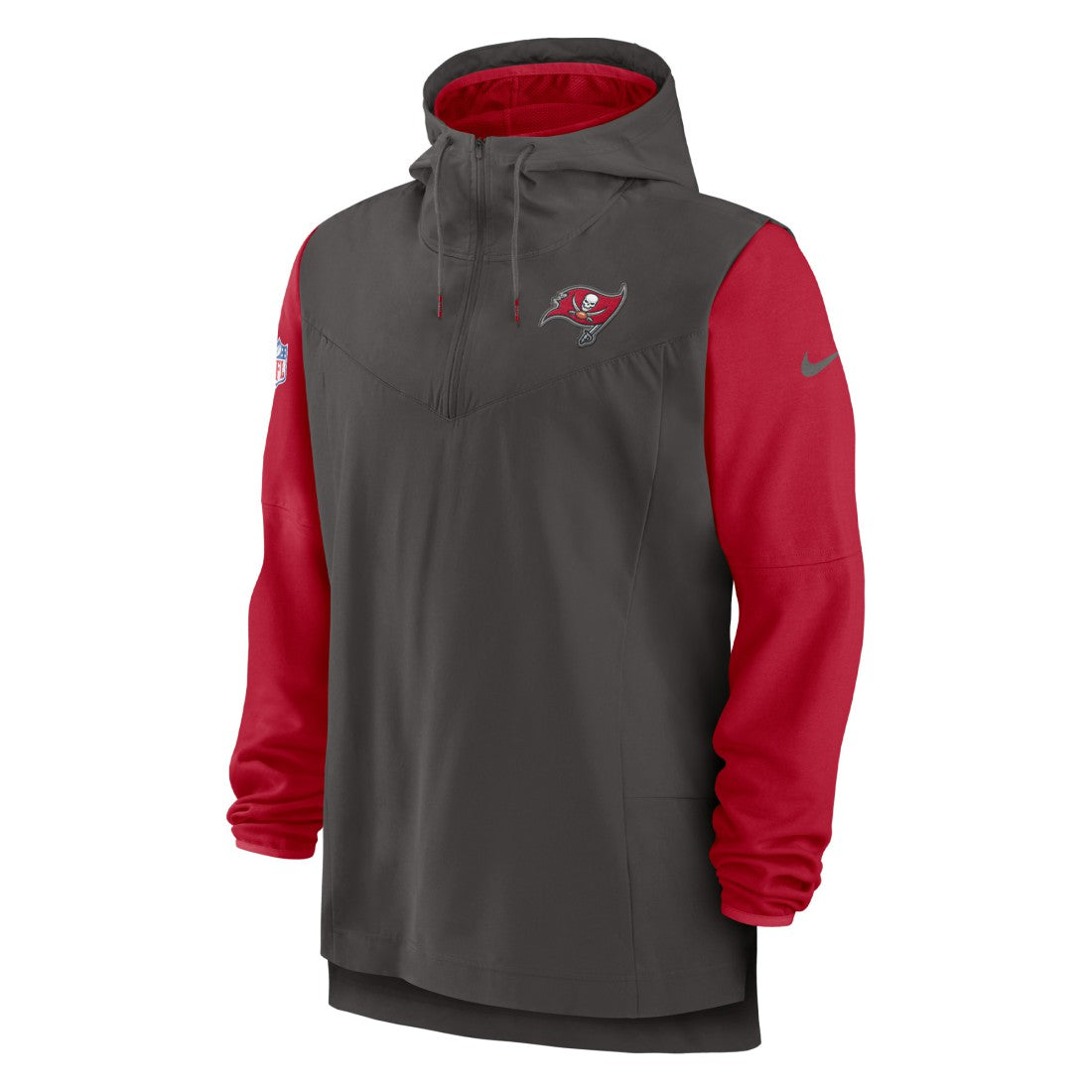 Tampa Bay Buccaneers Sideline Player Quarter-Zip Hoodie Pewter/Red - Nike
