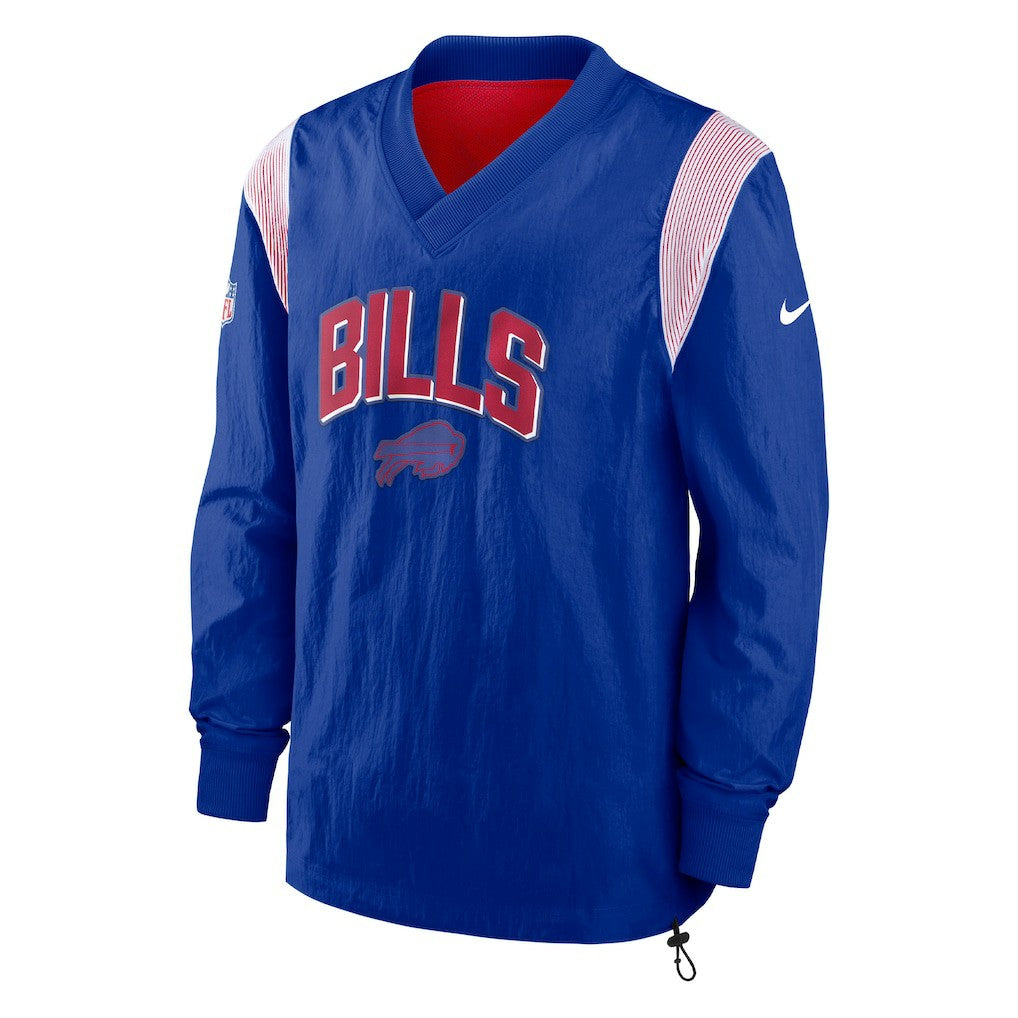 Buffalo Bills Sideline Athletic Stack V-Neck Pullover Windshirt Jacket Royal - Nike