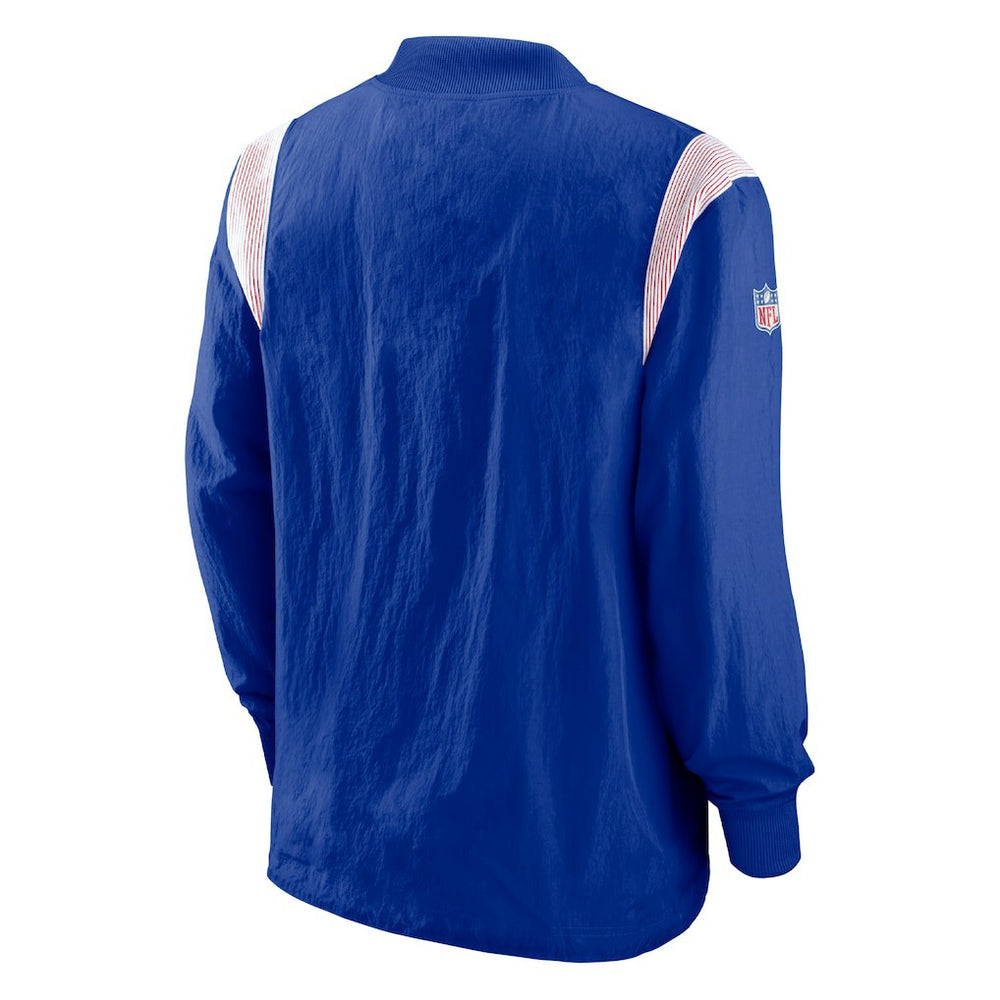 Buffalo Bills Sideline Athletic Stack V-Neck Pullover Windshirt Jacket Royal - Nike