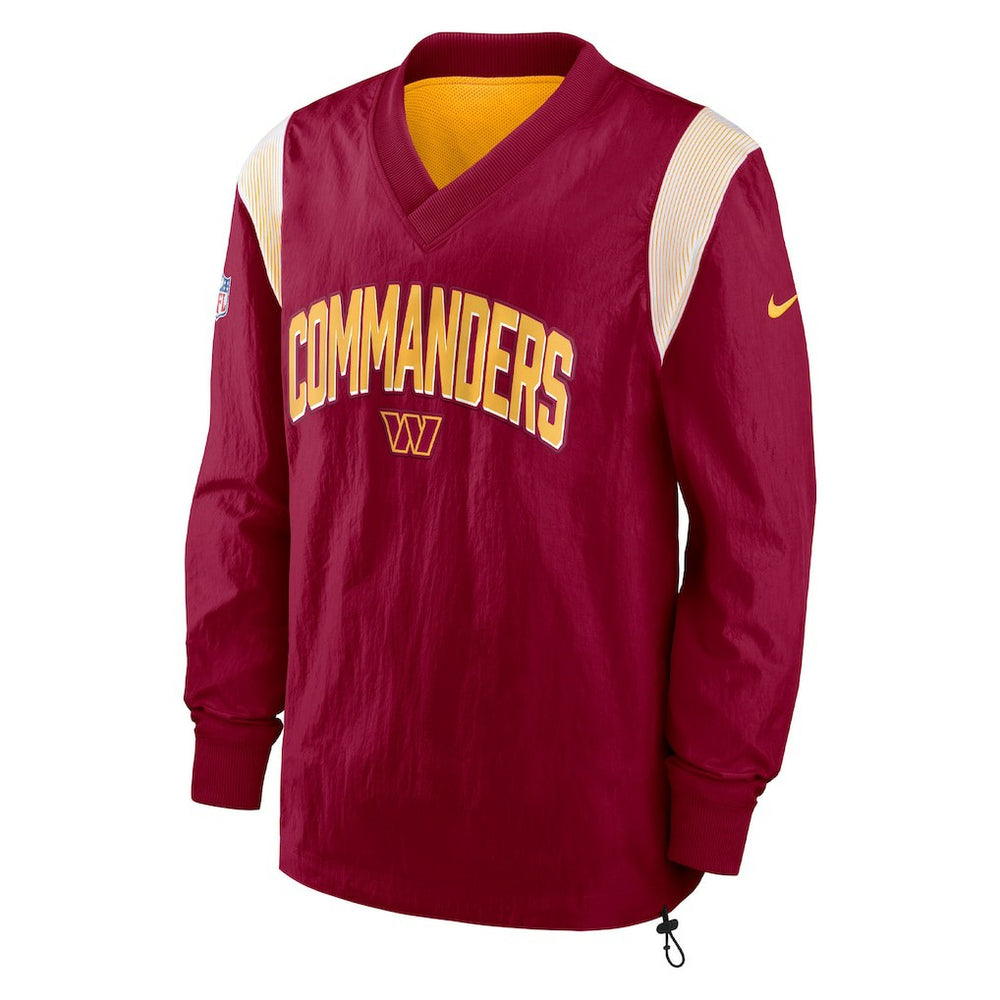 Washington Commanders Sideline Athletic Stack V-Neck Pullover Windshirt Jacket Burgundy - Nike