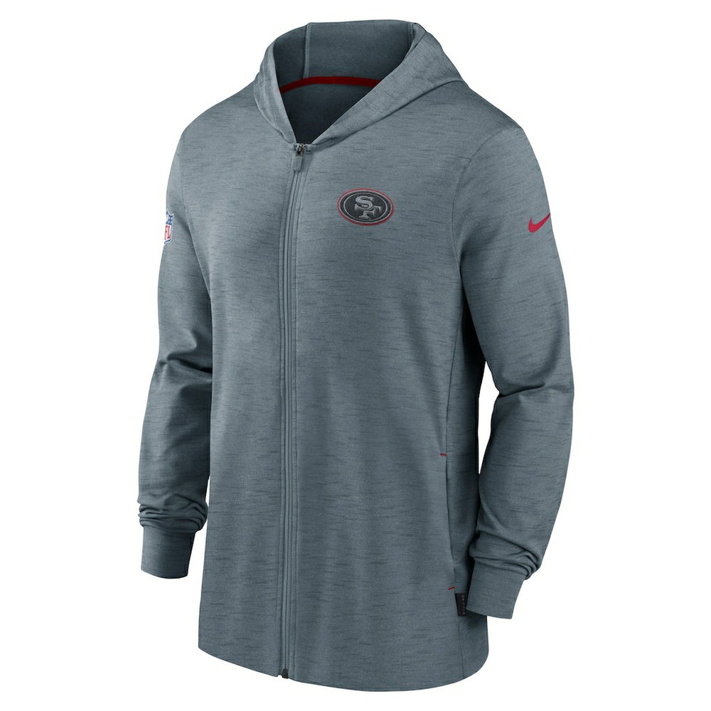 San Francisco 49ers Sideline Team Pop Full-Zip Hoodie Jacket Heather Gray - Nike