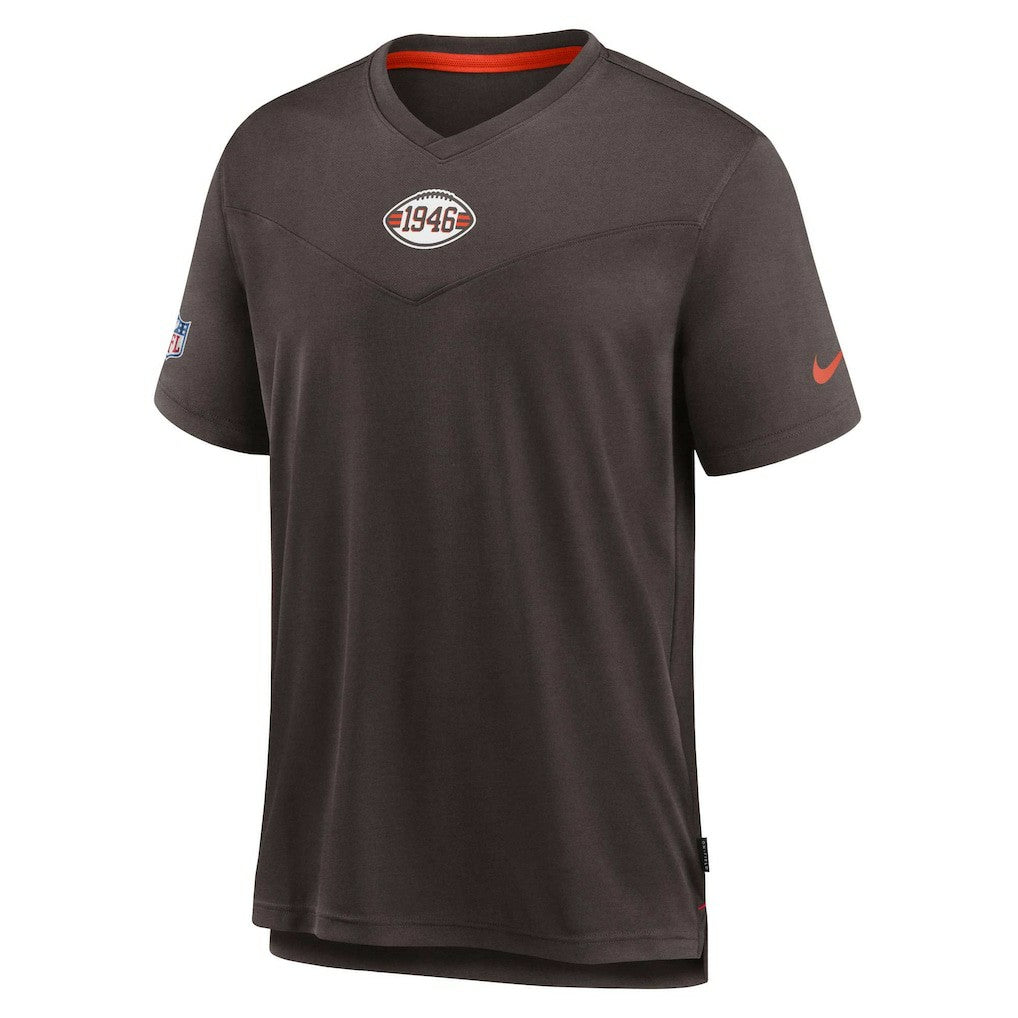 Cleveland Browns Sideline Coaches Vintage Chevron Performance V-Neck T-Shirt Brown - Nike