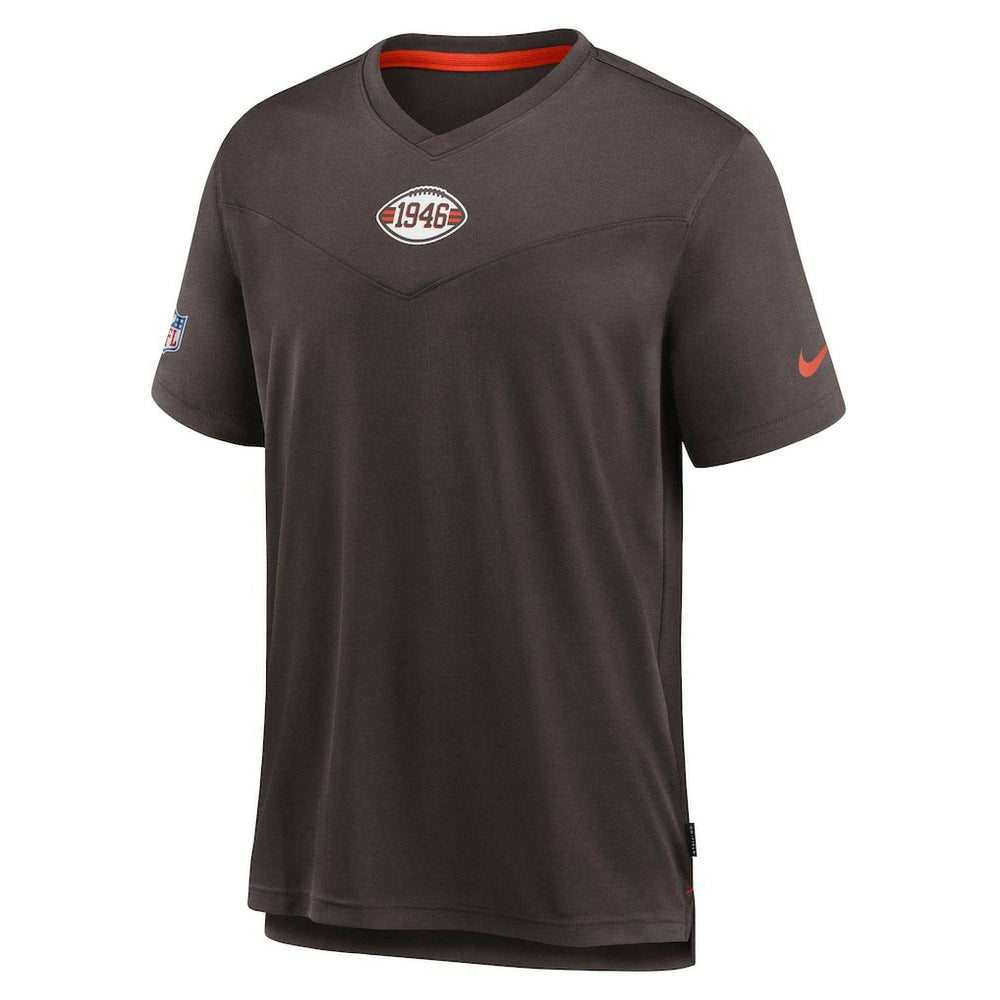 Cleveland Browns Sideline Coaches Vintage Chevron Performance V-Neck T-Shirt Brown - Nike