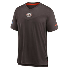 Cleveland Browns Sideline Coaches Vintage Chevron Performance V-Neck T-Shirt Brown - Nike