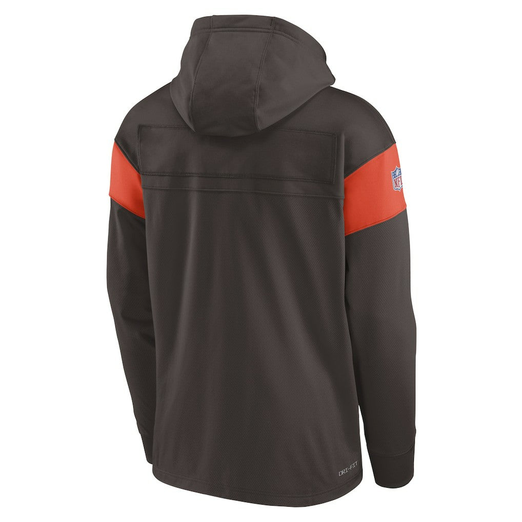 Cleveland Browns Sideline Arch Jersey Performance Pullover Hoodie Brown - Nike