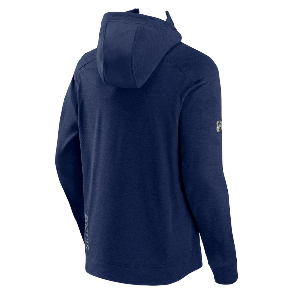 St. Louis Blues - Fanatics Authentic Pro Road Tech Lightweight Full-Zip Hoodie Jacket Navy