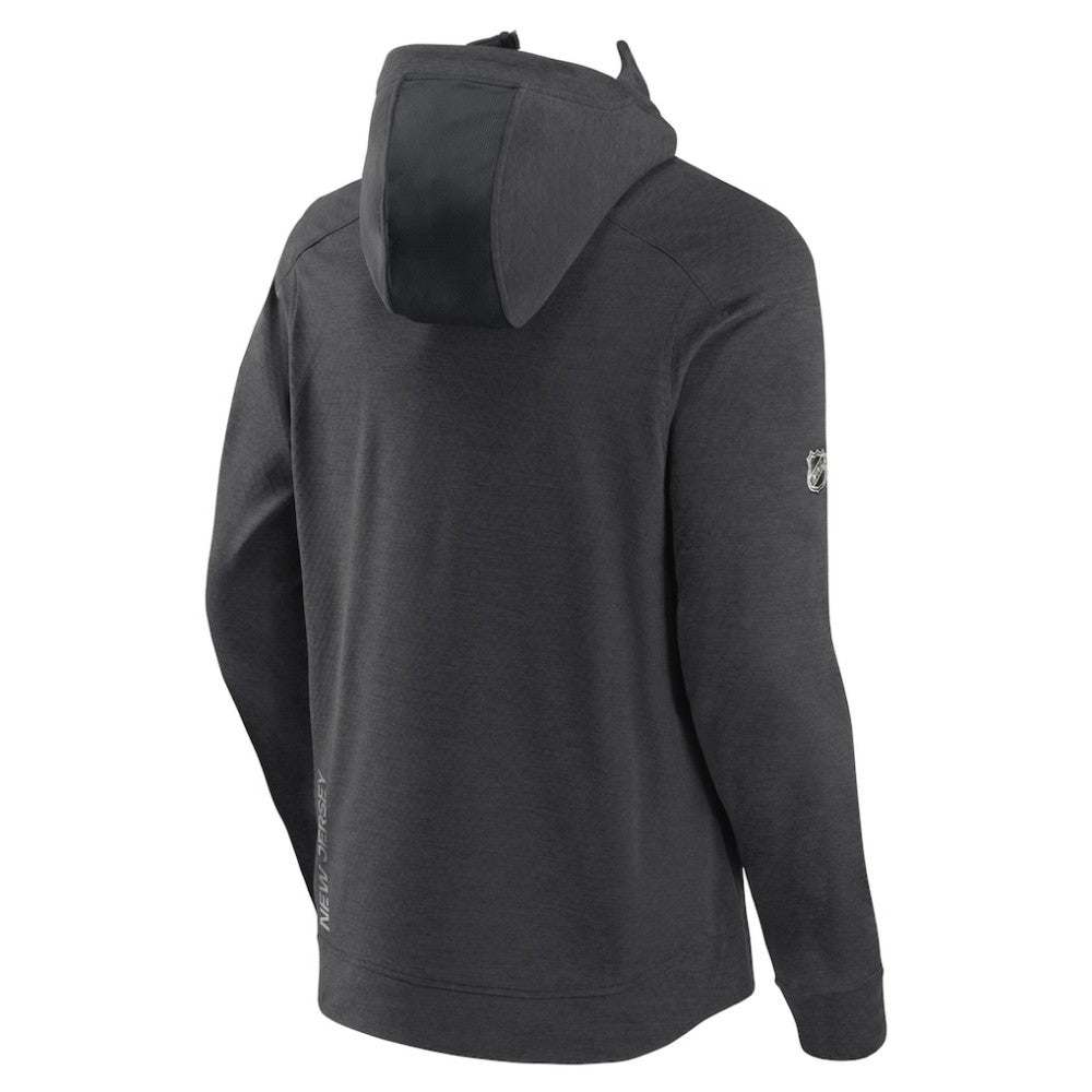 New Jersey Devils - Fanatics Authentic Pro Road Tech Lightweight Full-Zip Hoodie Jacket Charcoal