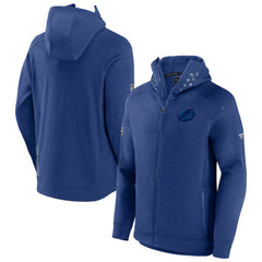 Tampa Bay Lightning - Fanatics Authentic Pro Road Tech Lightweight Full-Zip Hoodie Jacket Blue