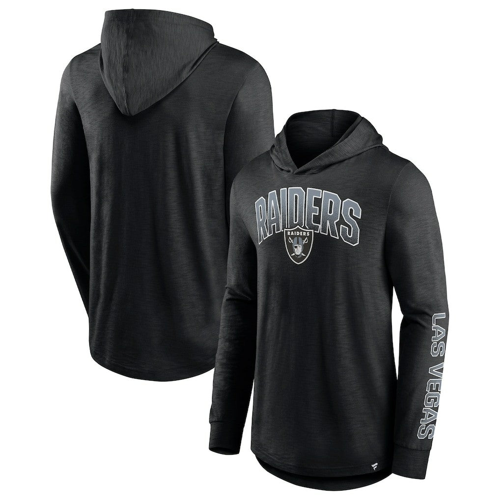 Las Vegas Raiders Front Runner Long Sleeve Hooded T-Shirt Black - Fanatics