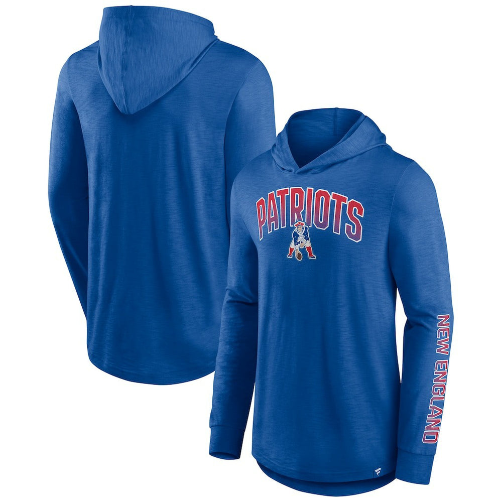 New England Patriots Front Runner Long Sleeve Hooded T-Shirt Royal - Fanatics