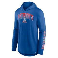 New England Patriots Front Runner Long Sleeve Hooded T-Shirt Royal - Fanatics