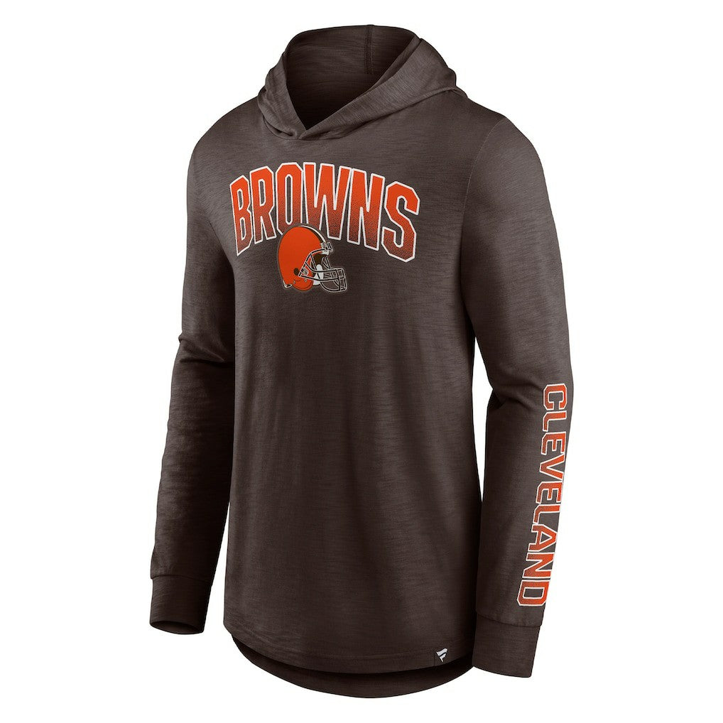 Cleveland Browns Front Runner Long Sleeve Hooded T-Shirt Brown - Fanatics