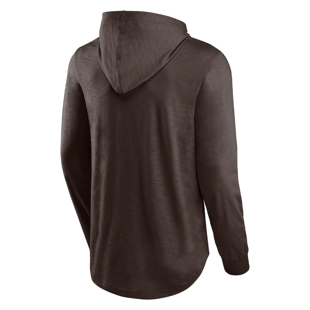 Cleveland Browns Front Runner Long Sleeve Hooded T-Shirt Brown - Fanatics