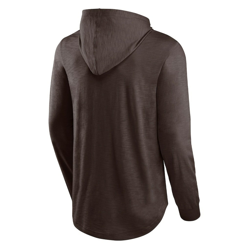 Cleveland Browns Front Runner Long Sleeve Hooded T-Shirt Brown - Fanatics