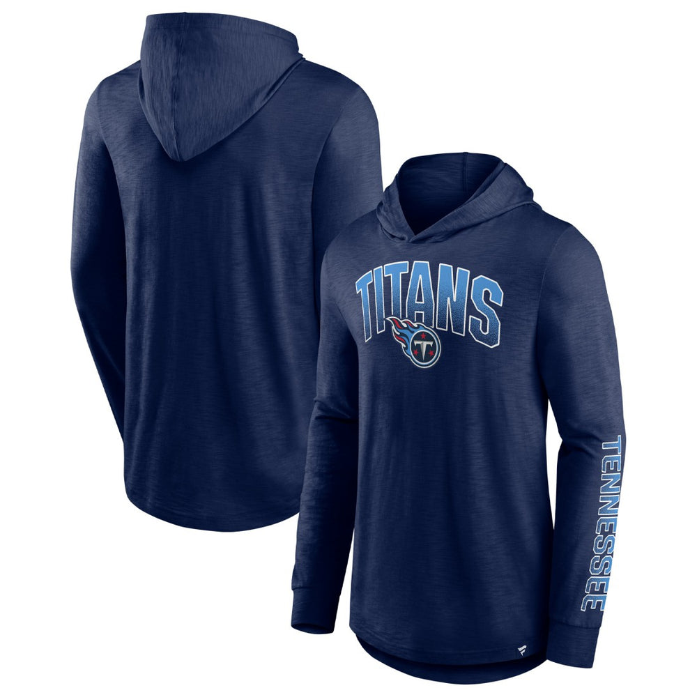 Tennessee Titans Front Runner Long Sleeve Hooded T-Shirt Navy - Fanatics