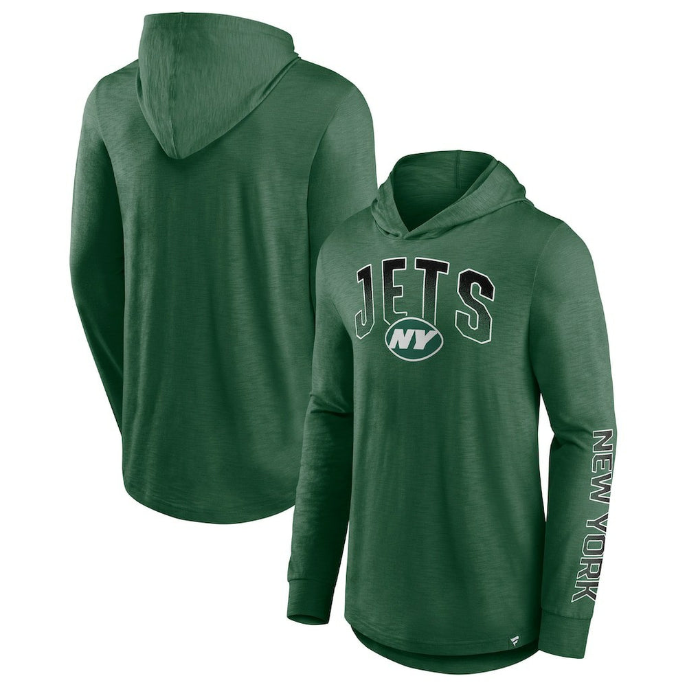 New York Jets Front Runner Long Sleeve Hooded T-Shirt Green - Fanatics