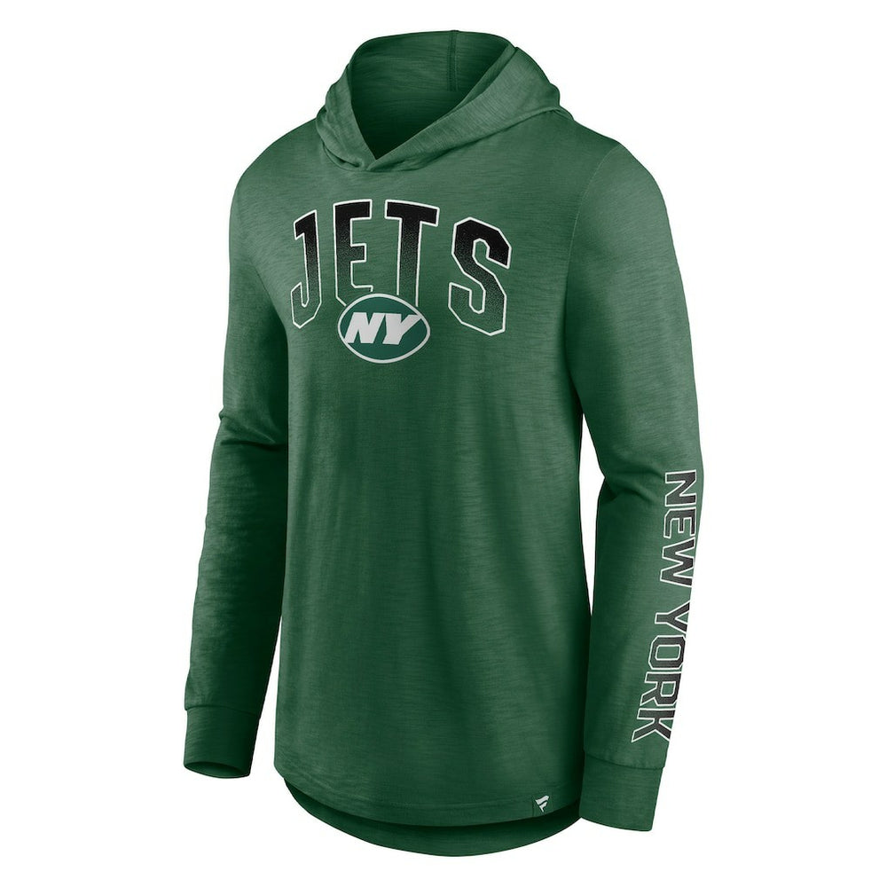 New York Jets Front Runner Long Sleeve Hooded T-Shirt Green - Fanatics