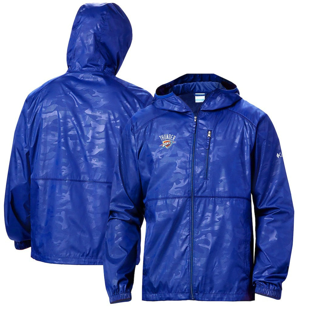 Columbia - Oklahoma City Thunder Camo Flash Forward Full-Zip Windbreaker Jacket - Blue