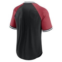 Arizona Cardinals Second Wind Raglan V-Neck T-Shirt Black/Cardinal - Fanatics