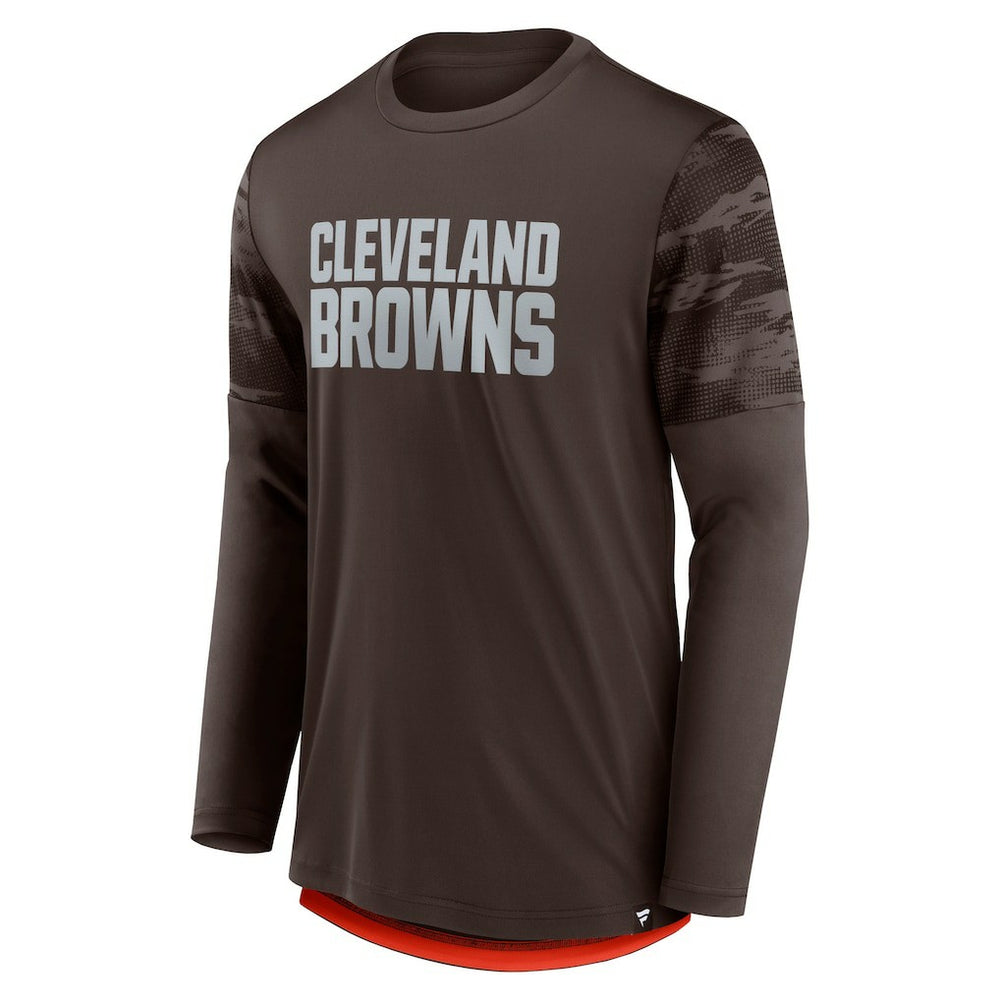 Cleveland Browns Square Off Long Sleeve T-Shirt Brown/Orange - Fanatics