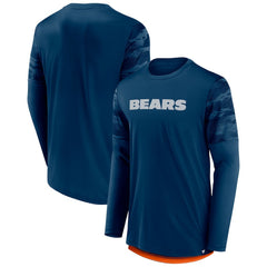 Chicago Bears Square Off Long Sleeve T-Shirt Navy/Orange - Fanatics