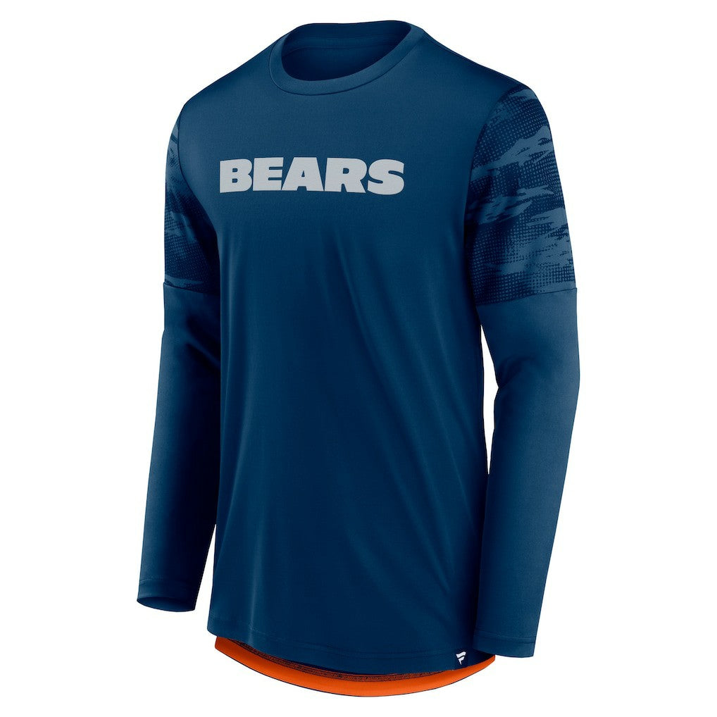 Chicago Bears Square Off Long Sleeve T-Shirt Navy/Orange - Fanatics