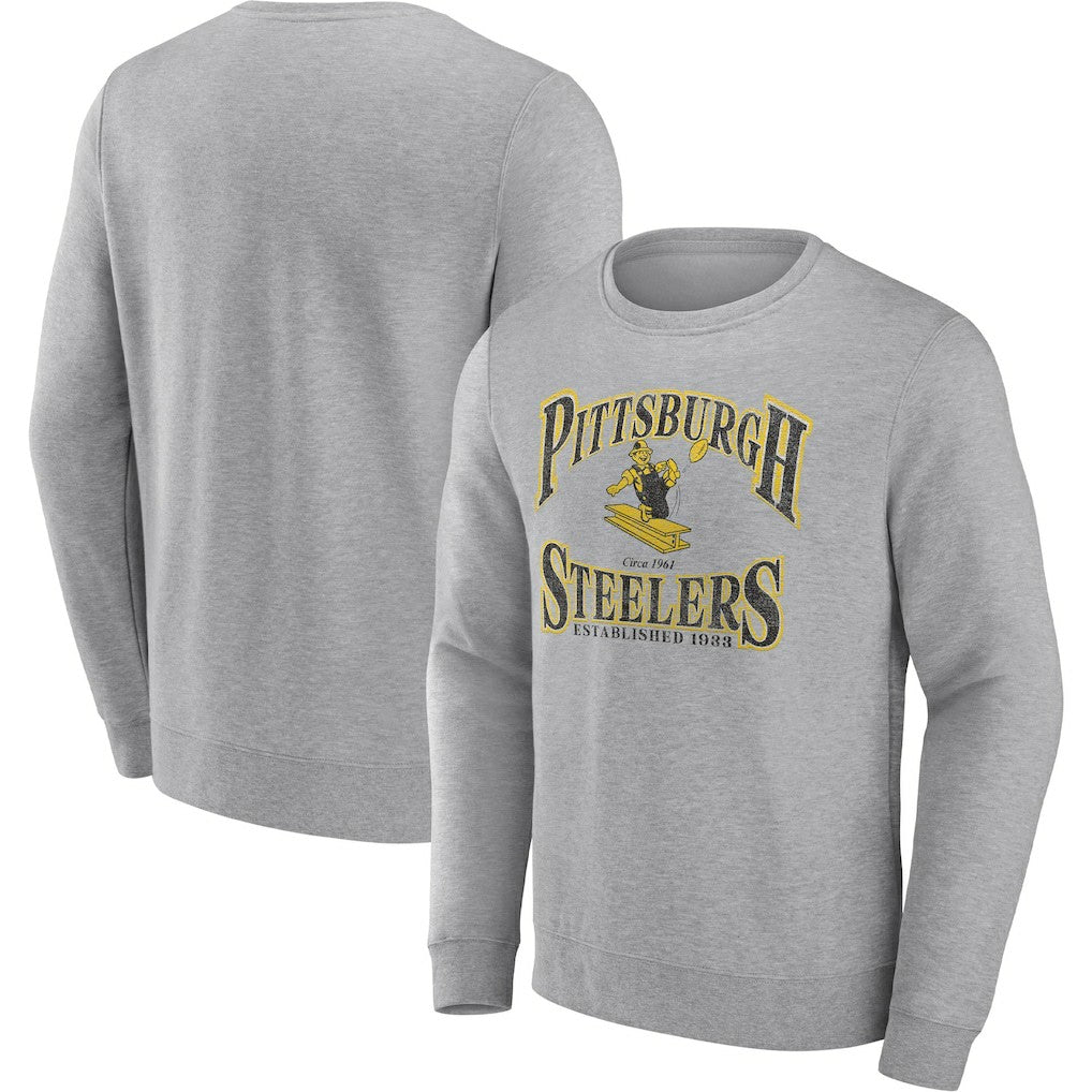 Pittsburgh Steelers Playability Pullover Sweatshirt Heather Gray - Fanatics