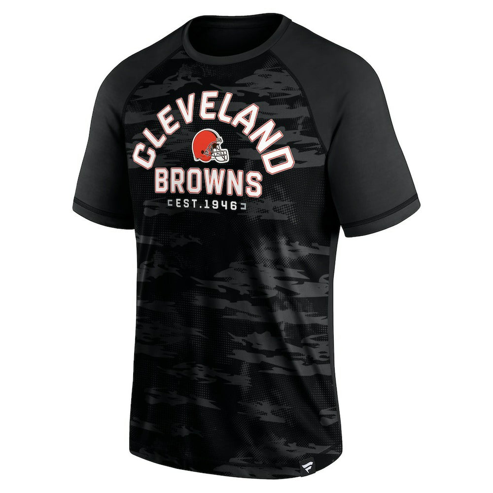 Cleveland Browns Blackout Hail Mary Raglan T-Shirt - Fanatics