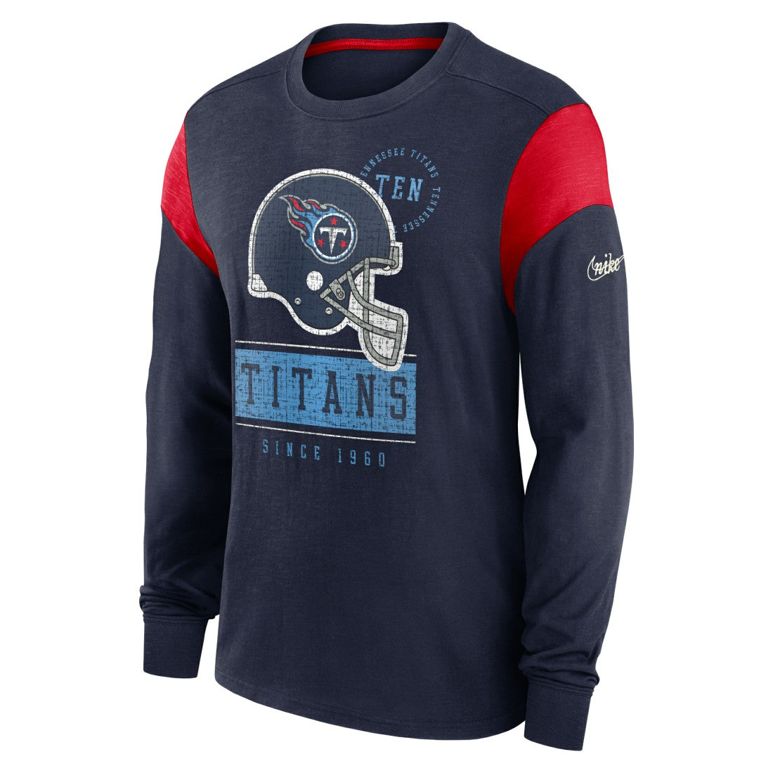 Tennessee Titans Rewind Playback Helmet Long Sleeve T-Shirt Navy - Nike