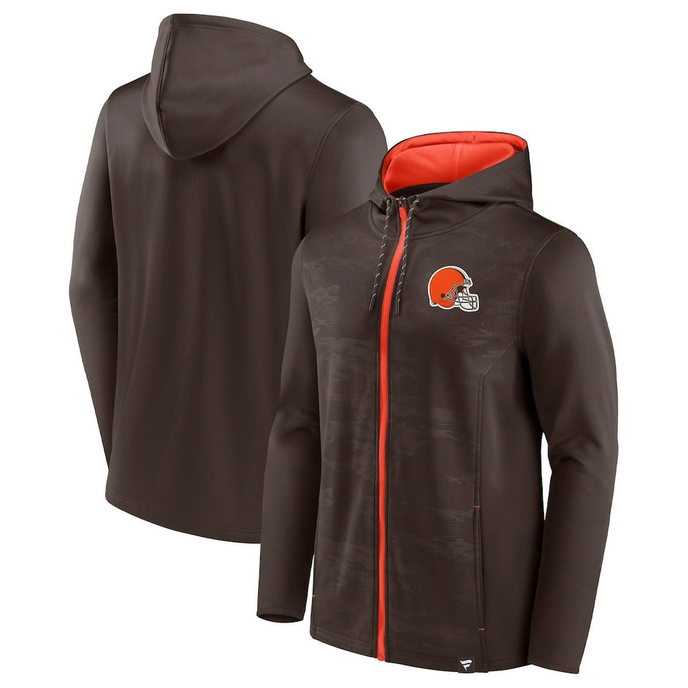 Cleveland Browns Ball Carrier Full-Zip Hoodie Brown/Orange - Fanatics