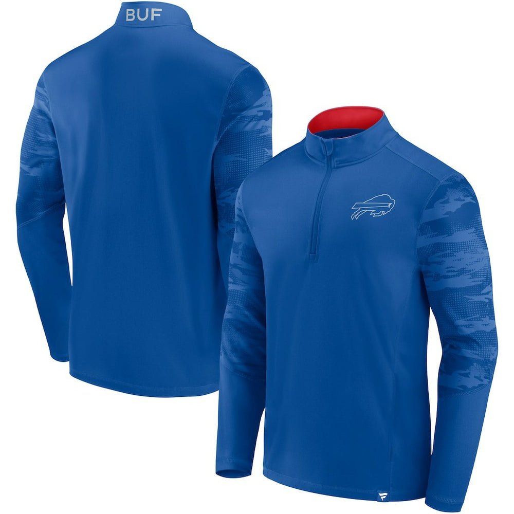 Buffalo Bills Ringer Quarter-Zip Jacket Royal/Red - Fanatics