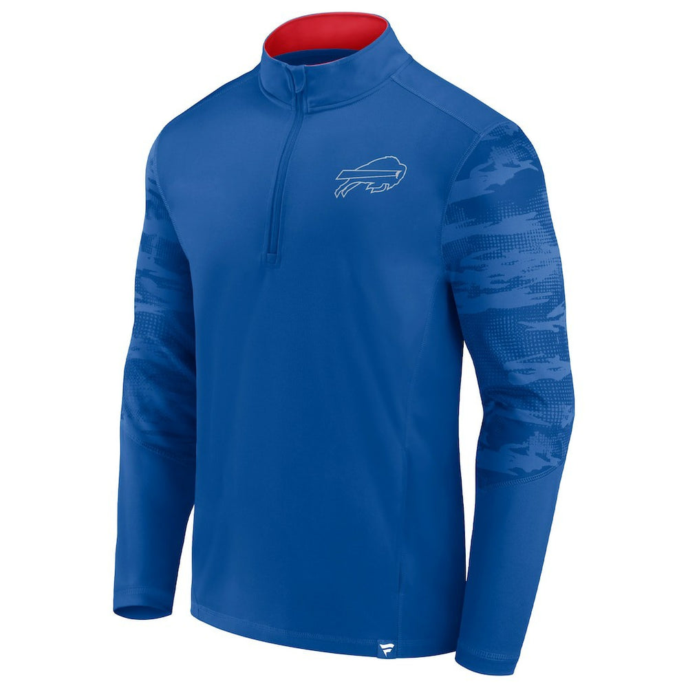 Buffalo Bills Ringer Quarter-Zip Jacket Royal/Red - Fanatics