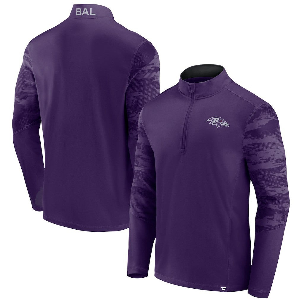 Baltimore Ravens Ringer Quarter-Zip Jacket Purple - Fanatics