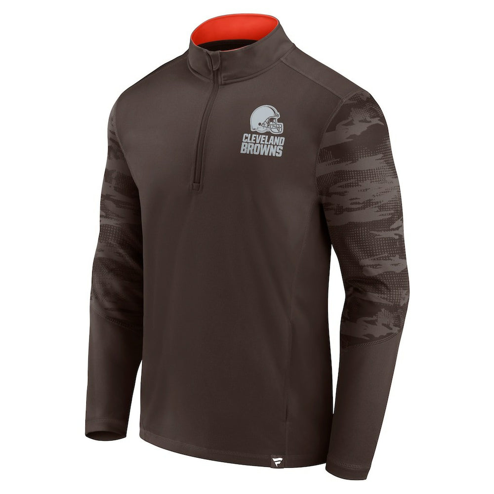 Cleveland Browns Ringer Quarter-Zip Jacket Brown - Fanatics