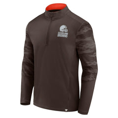 Cleveland Browns Ringer Quarter-Zip Jacket Brown - Fanatics