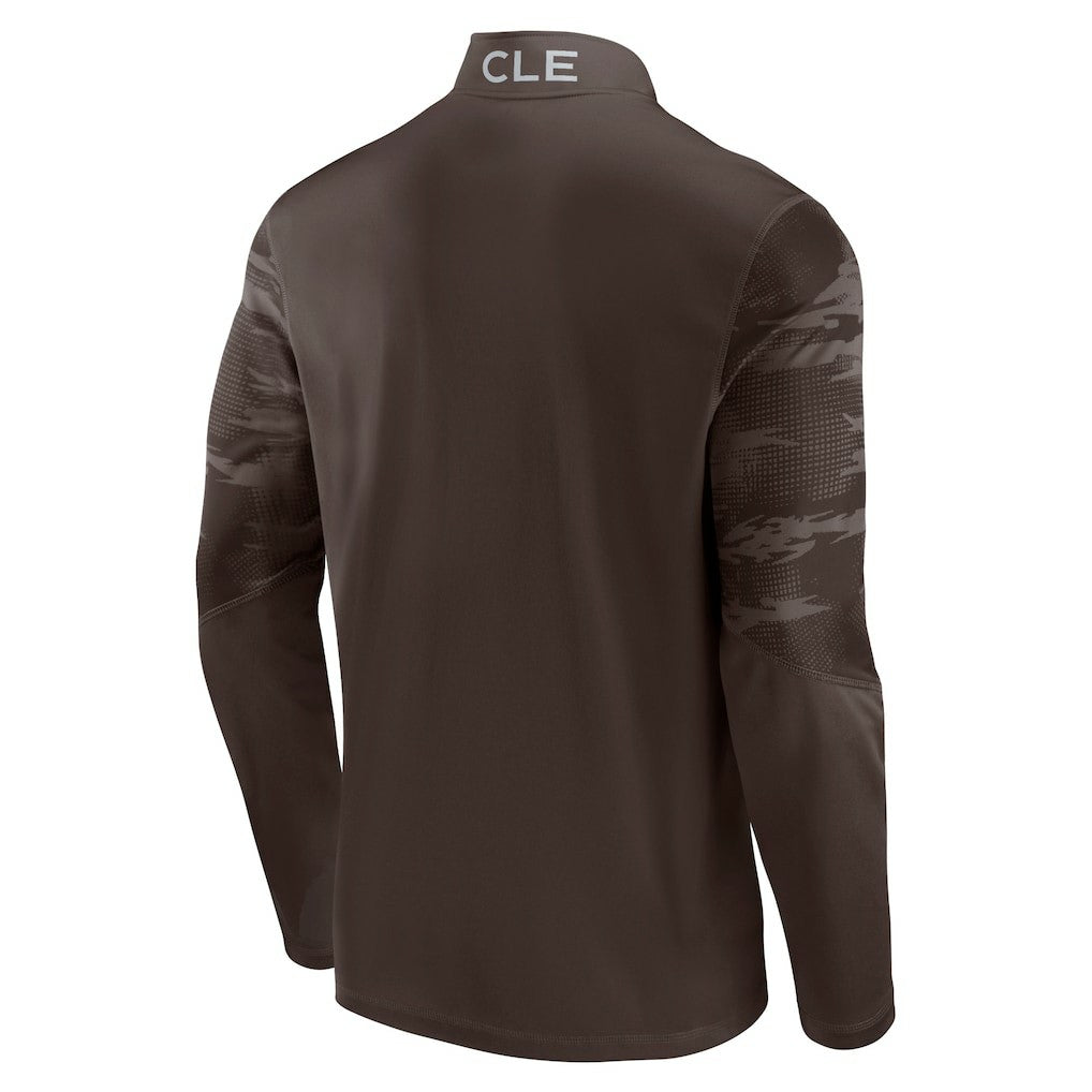 Cleveland Browns Ringer Quarter-Zip Jacket Brown - Fanatics