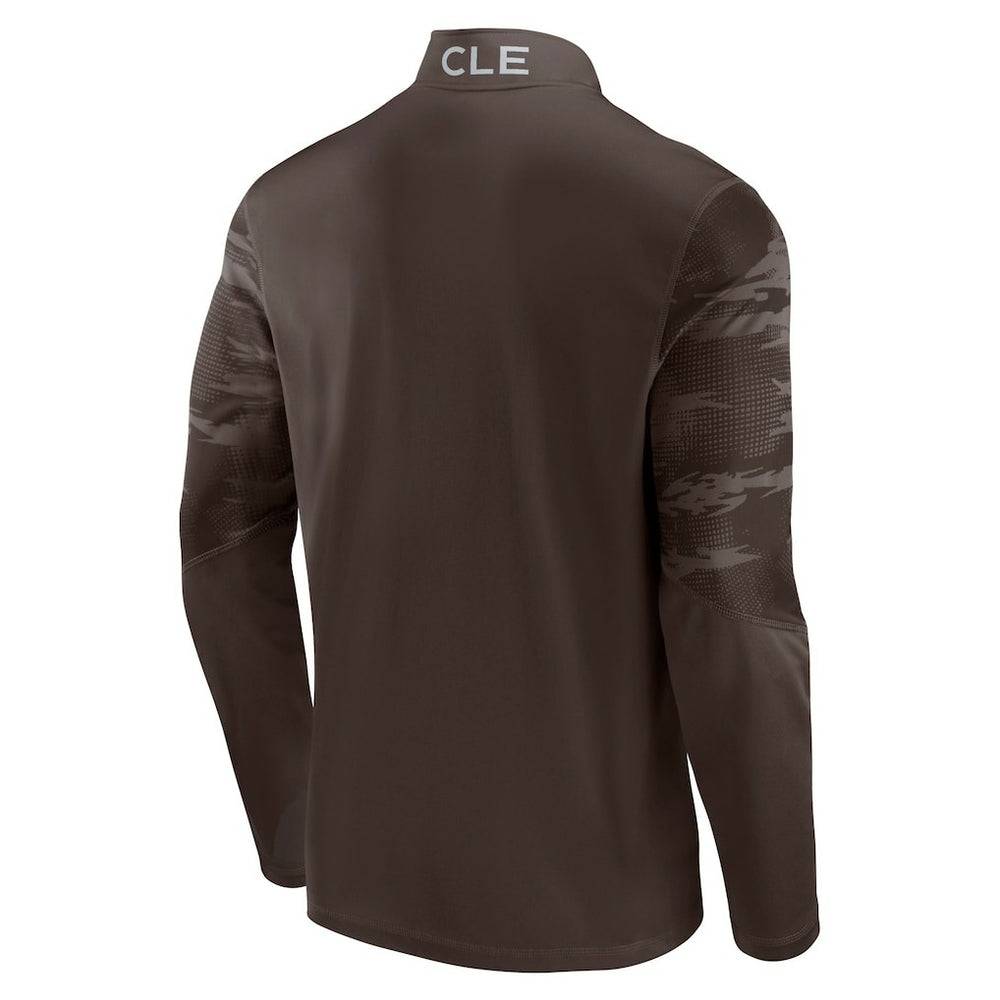 Cleveland Browns Ringer Quarter-Zip Jacket Brown - Fanatics