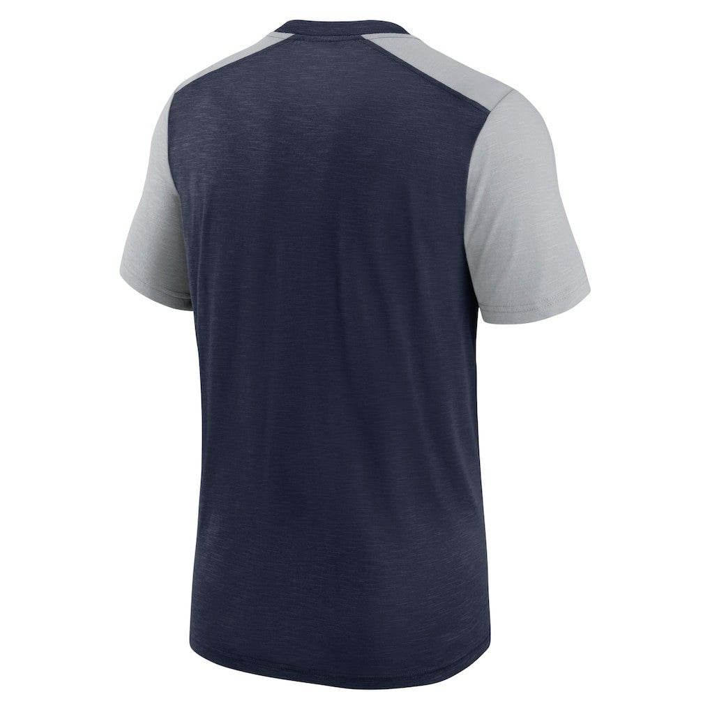 Dallas Cowboys Color Block Team Name T-Shirt Heathered Navy/Heathered Gray - Nike