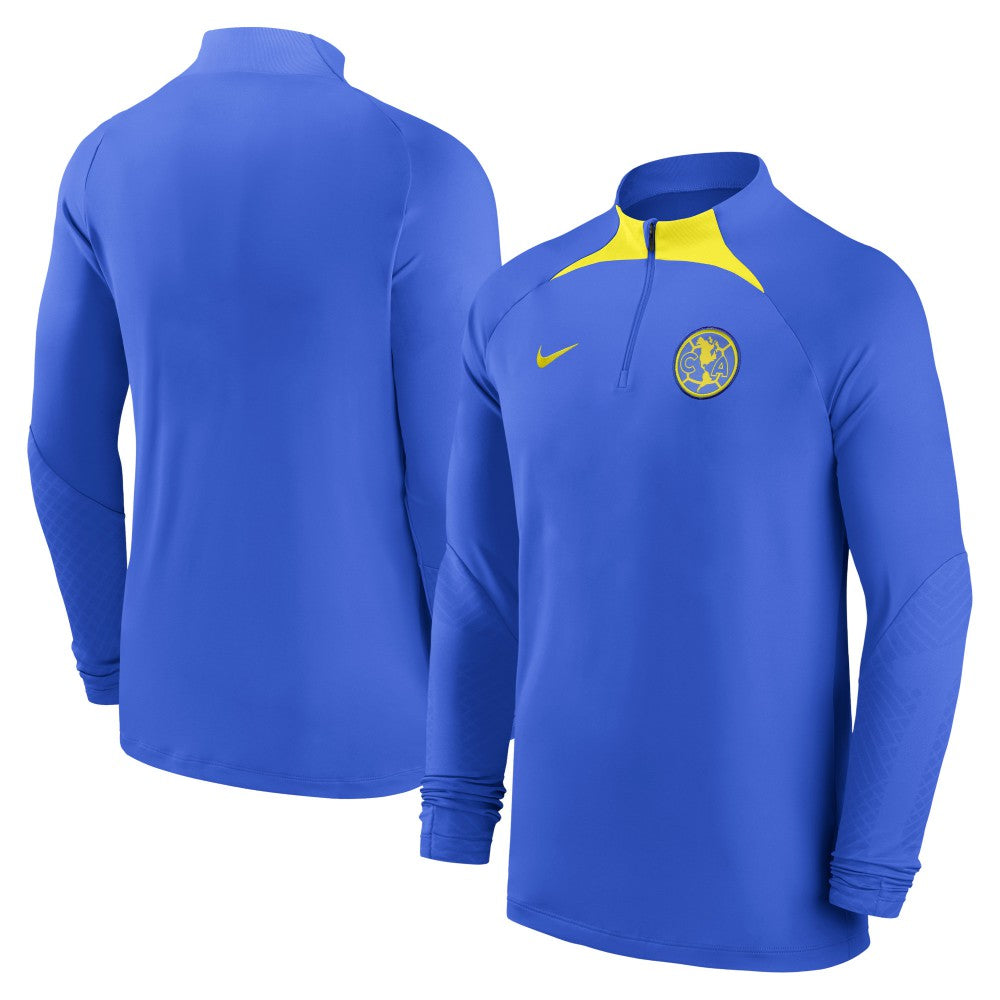 Nike Club America 2022/23 Strike Drill Performance Raglan Quarter-Zip Long Sleeve Top - Blue