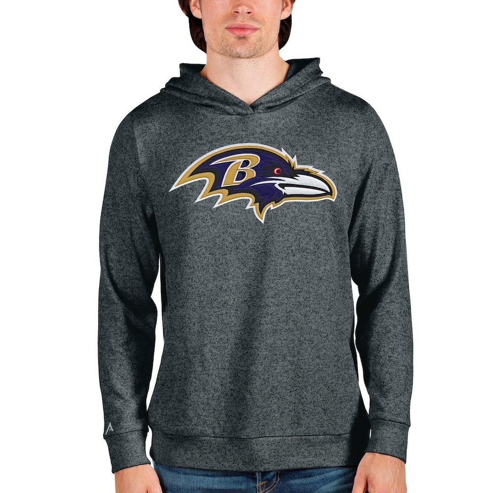 Baltimore Ravens Antigua Team Absolute Pullover Hoodie Heathered Charcoal - NFL