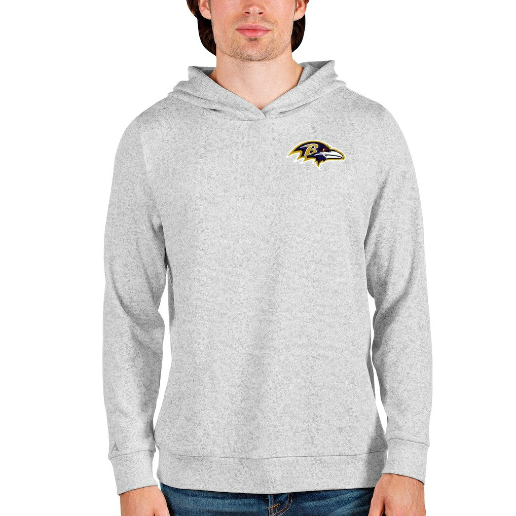 Baltimore Ravens Antigua Absolute Pullover Hoodie Heathered Gray - NFL
