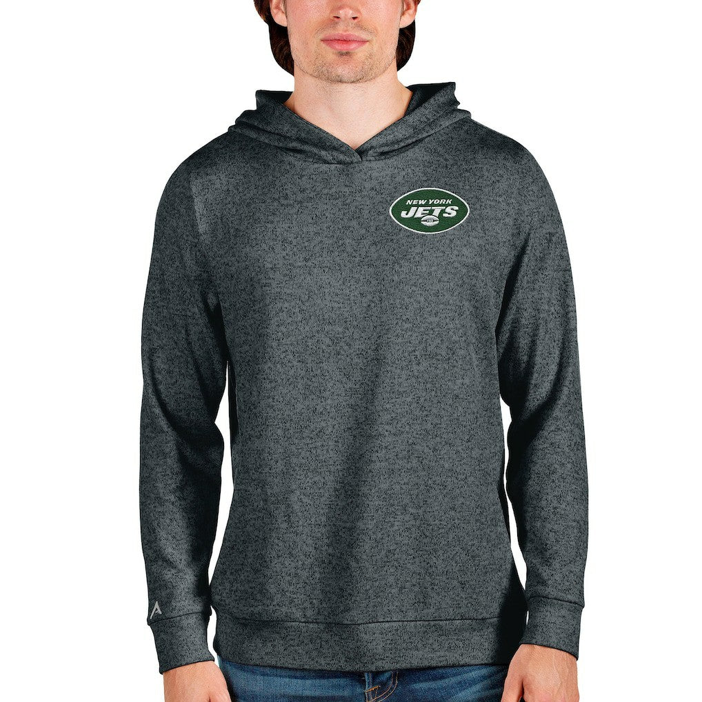 New York Jets Antigua Absolute Pullover Hoodie Heathered Charcoal - NFL