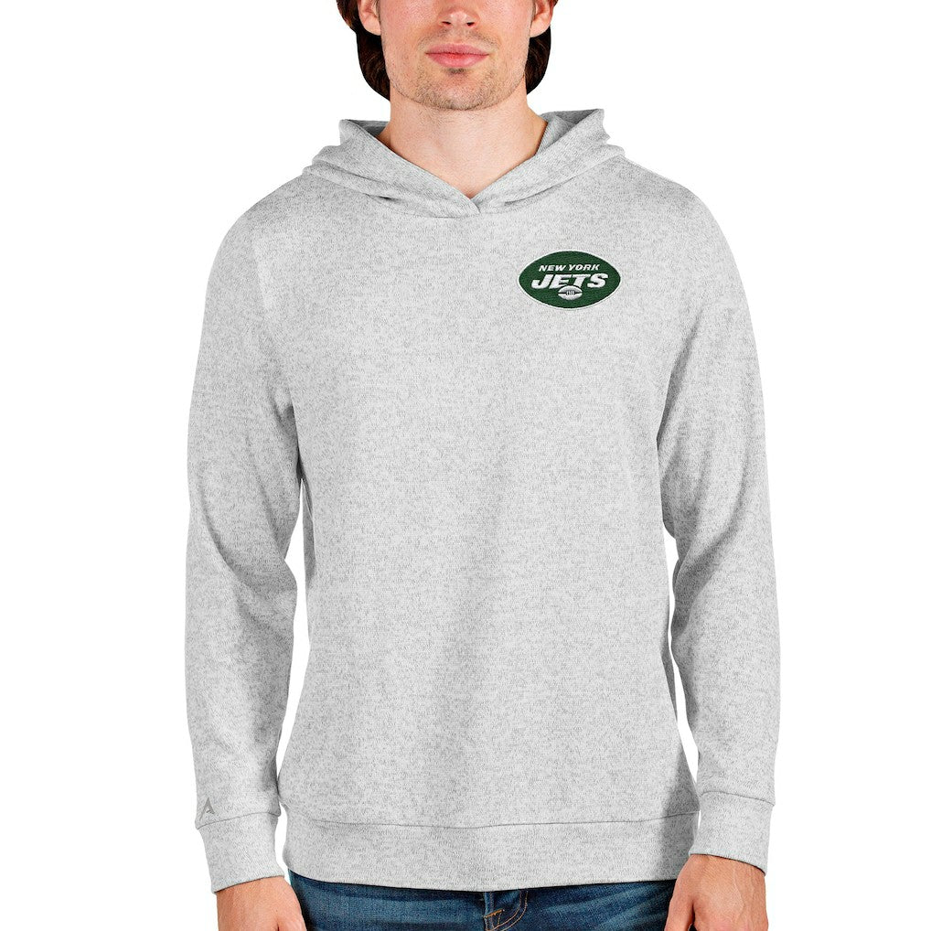 New York Jets Antigua Absolute Pullover Hoodie Heathered Gray - NFL