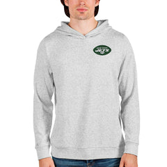 New York Jets Antigua Absolute Pullover Hoodie Heathered Gray - NFL