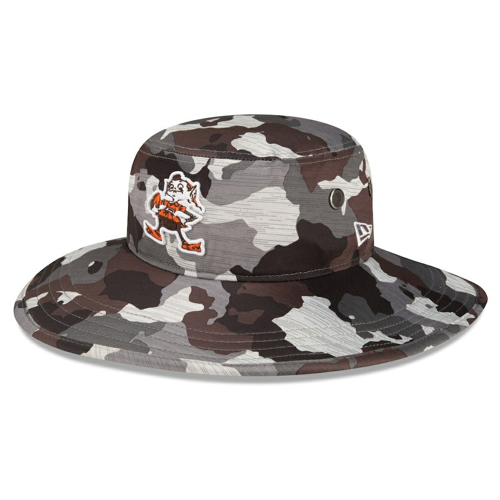 Cleveland Browns New Era 2022 NFL Training Camp Historic Logo Panama Bucket Hat Camo - NFL