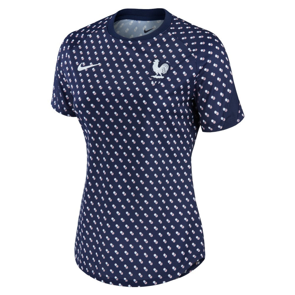 Nike France National Team Women's 2022/23 Pre-Match Home Performance Top - Navy