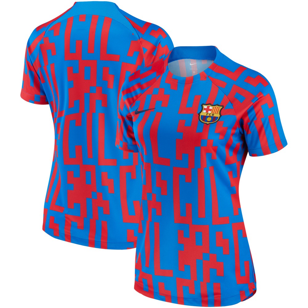 Nike Barcelona Women's 2022/23 Pre-Match Home Performance Top - Blue