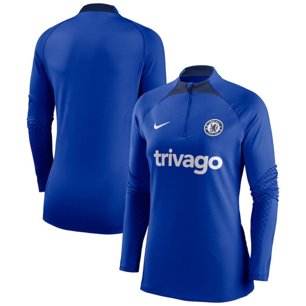Nike Chelsea Women's Strike Drill Raglan Performance Quarter-Zip Top - Blue