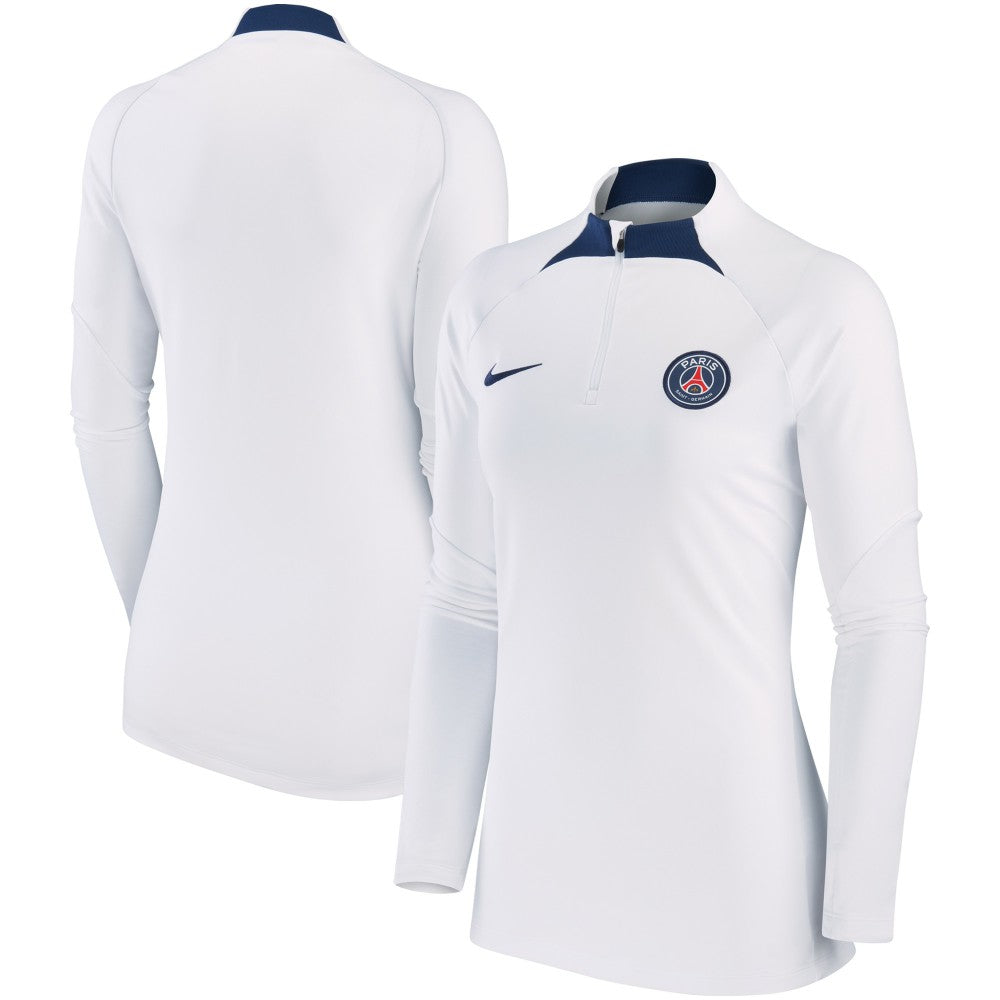 Nike Paris Saint-Germain Women's Strike Drill Raglan Performance Quarter-Zip Top - White